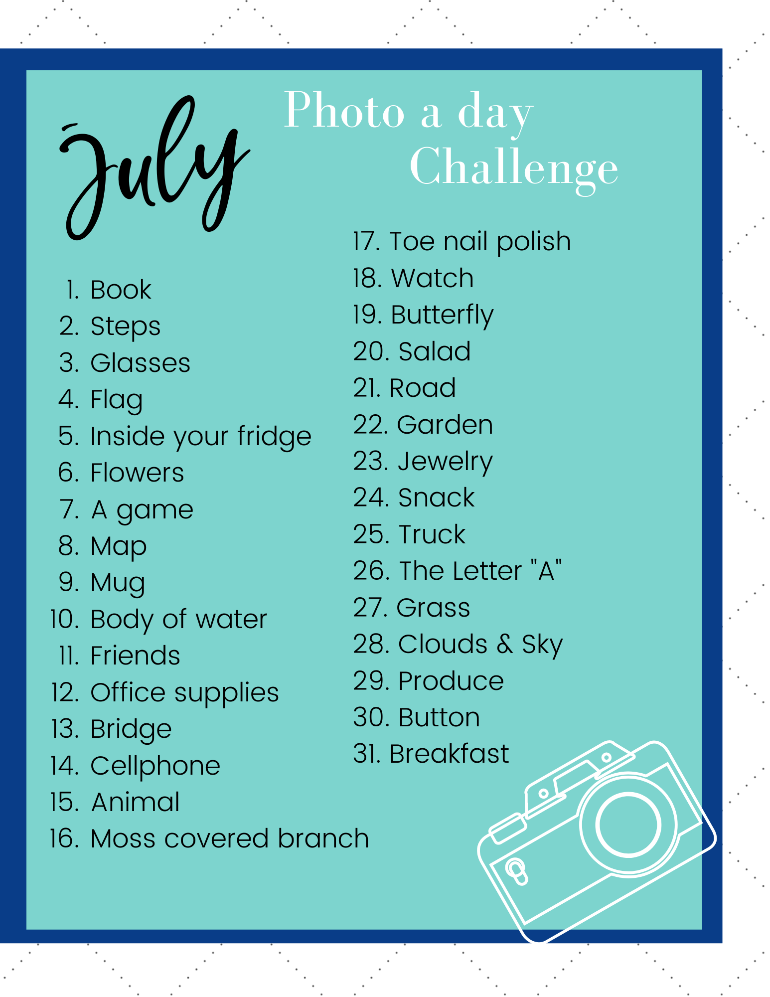 July Photo a Day Challenge - Anastasia Corbin